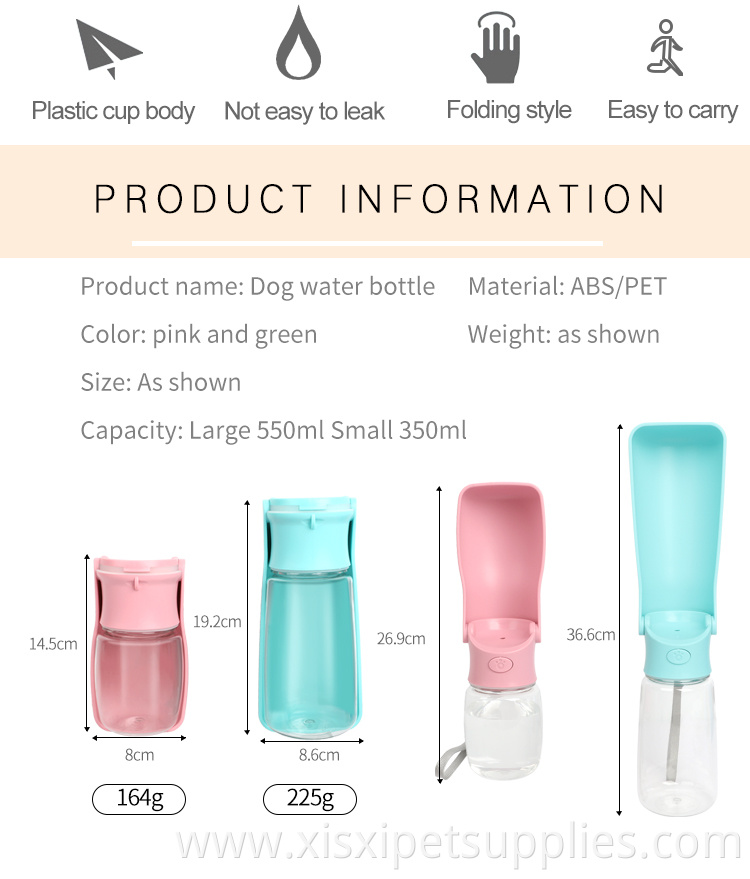 Factory Wholesale Travel Outdoor Portable Foldable Pet Water Dispenser Collapsible Dog Drinking Water Bottle
